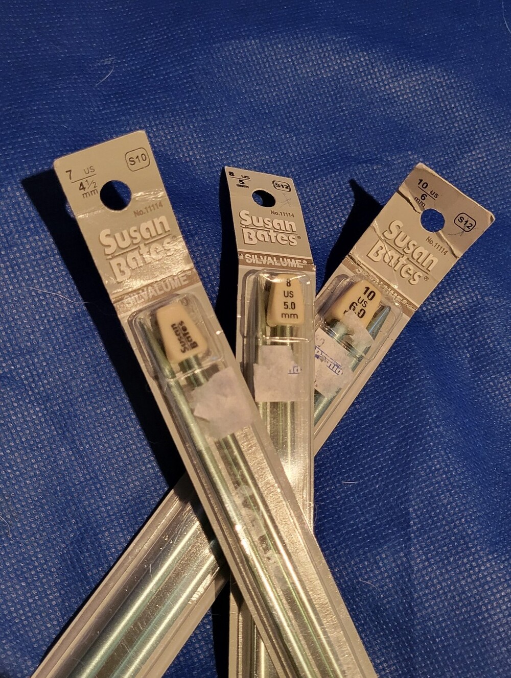 Susan Bates Silvalume Knitting Needles Set of 3 Sizes US 7, 8, 10 (14")